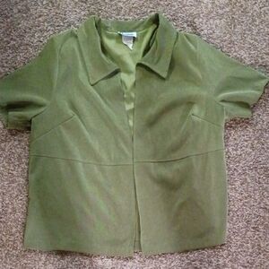 Woman's Large Olive Green Short Sleeve Blazer